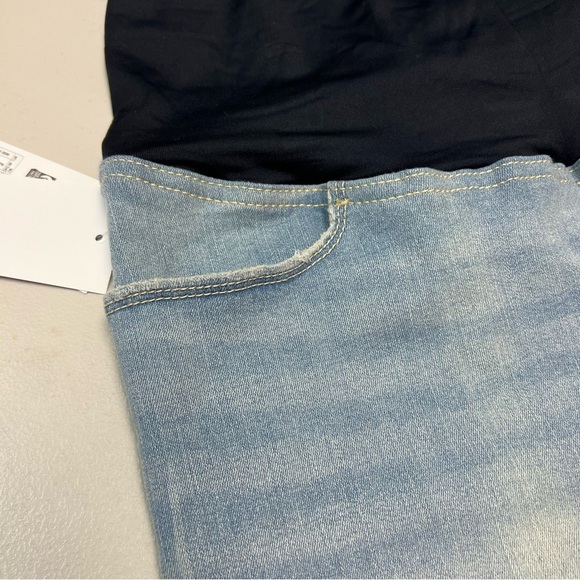 Isabel Maternity Super Stretch Blue Denim Midi Short Size 12 - Picture 2 of 5